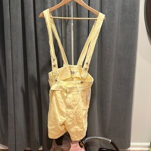 NWT Free People We The Free pleated shorts with suspenders and belt